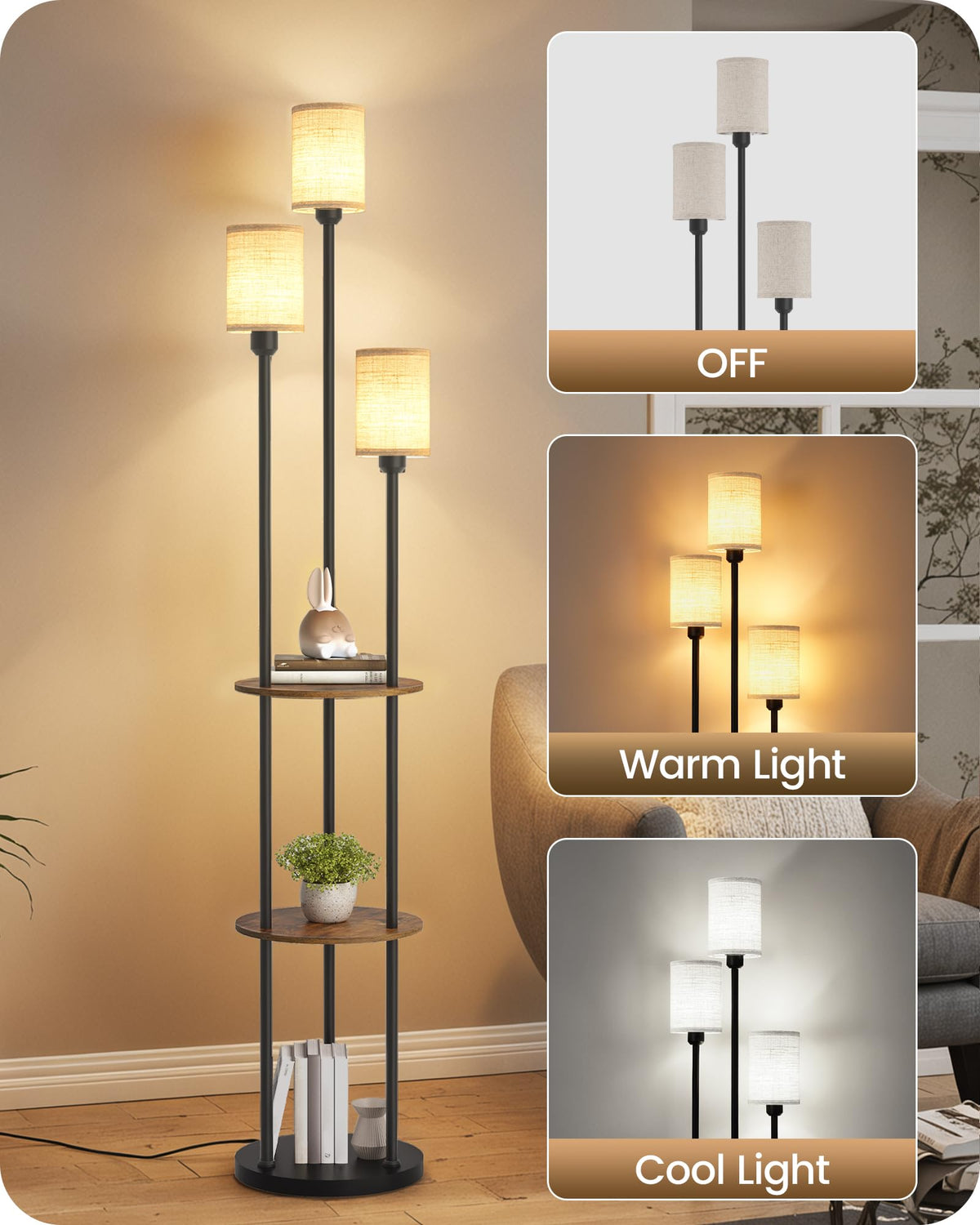GOEBLESON sturdy metal base adds stability and visual balance