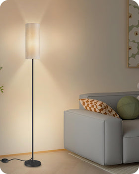 Goebleson minimalist-design floor lamp blends with decor while providing versatile lighting.