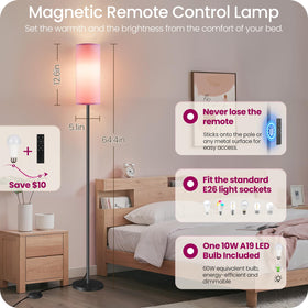 goebleson floor lamp with foot switch for quick on/off at bedside or couch