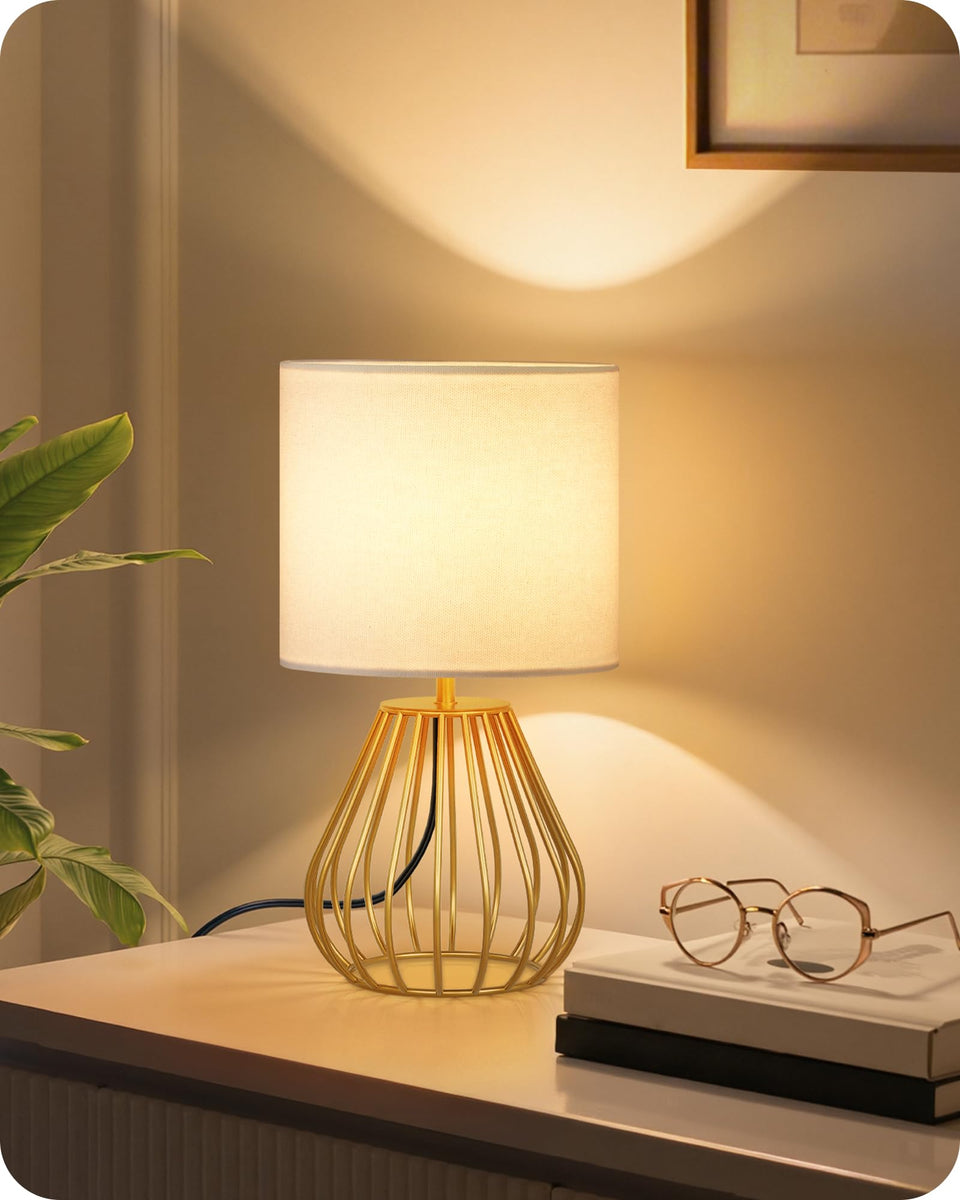GOEBLESON Gold Table Lamp base detail showing a stable metal foundation