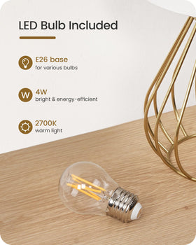 GOEBLESON Gold Table Lamp cage design emphasizes stability and finish