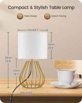 GOEBLESON Gold Table Lamp in living room setting creates inviting ambiance