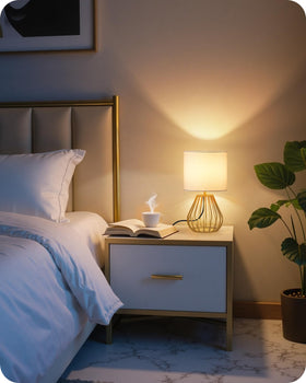GOEBLESON Gold Table Lamp teardrop silhouette adds elegant charm