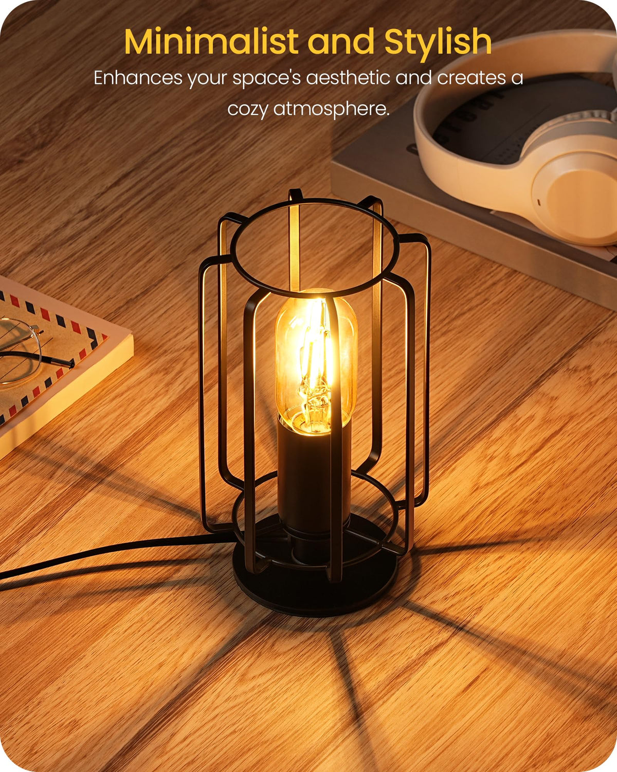 GOEBLESON lamp side view showing compact footprint for small desks