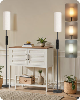 GOEBLESON set of 2 dimmable floor lamps in a living room for versatile evenings