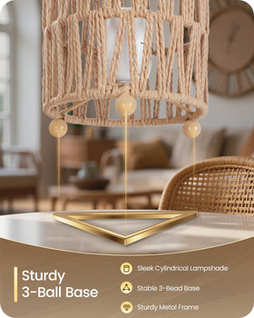 GOEBLESON stabilizing three-bead base supports the compact lamp