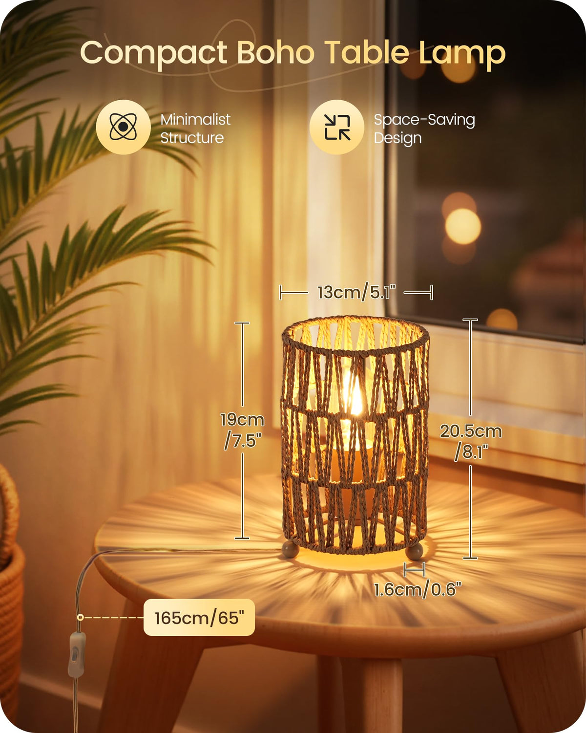 GOEBLESON plug-in lamps with included bulbs for easy setup
