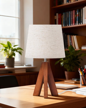 GOEBLESON lamp used in a compact living room setup