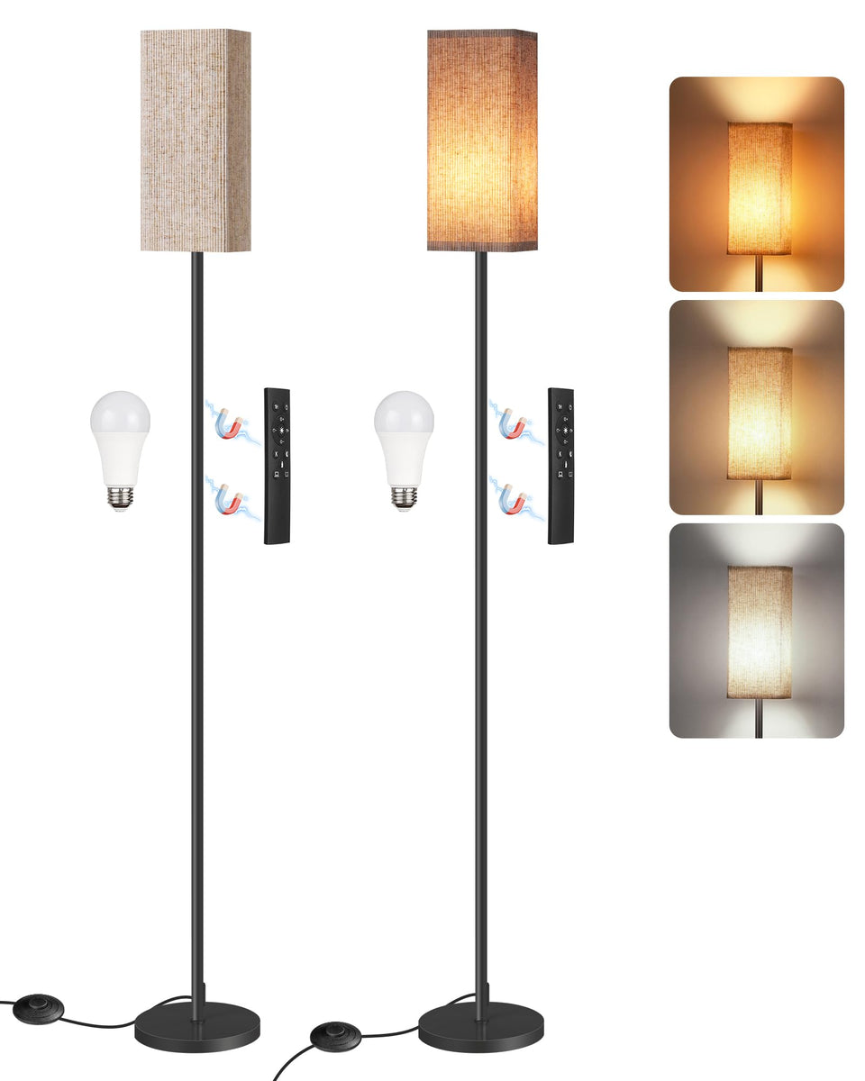 GOEBLESON two-pack corner floor lamp set with slim silhouette for living rooms.