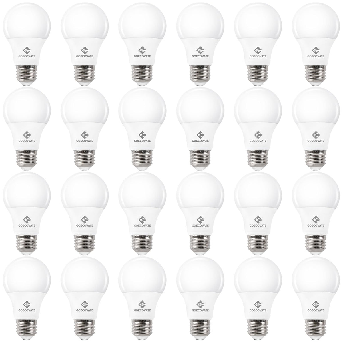 GOECOVATE 8W LED bulbs with daylight 5000K and 800 lumens for bright living spaces.