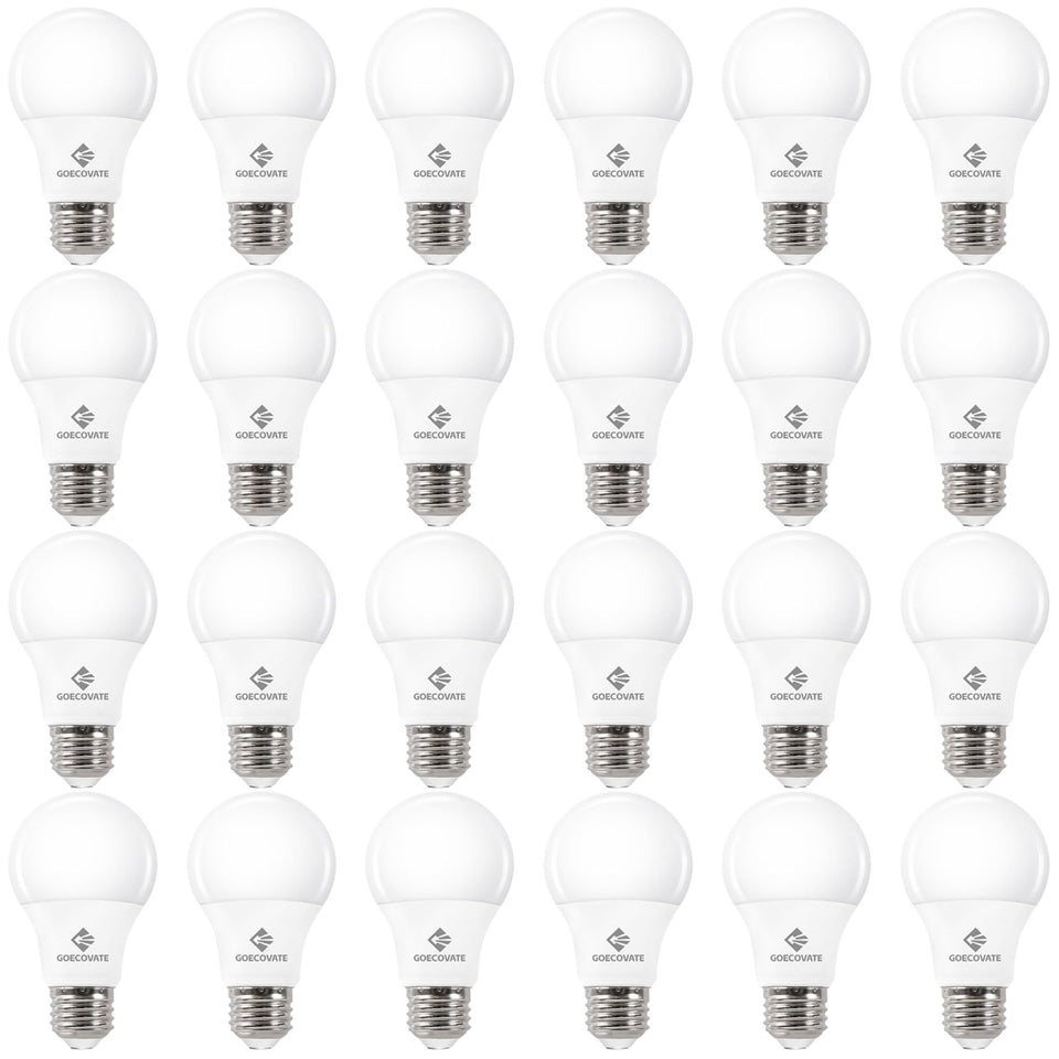 GOECOVATE 8W LED bulbs with daylight 5000K and 800 lumens for bright living spaces.