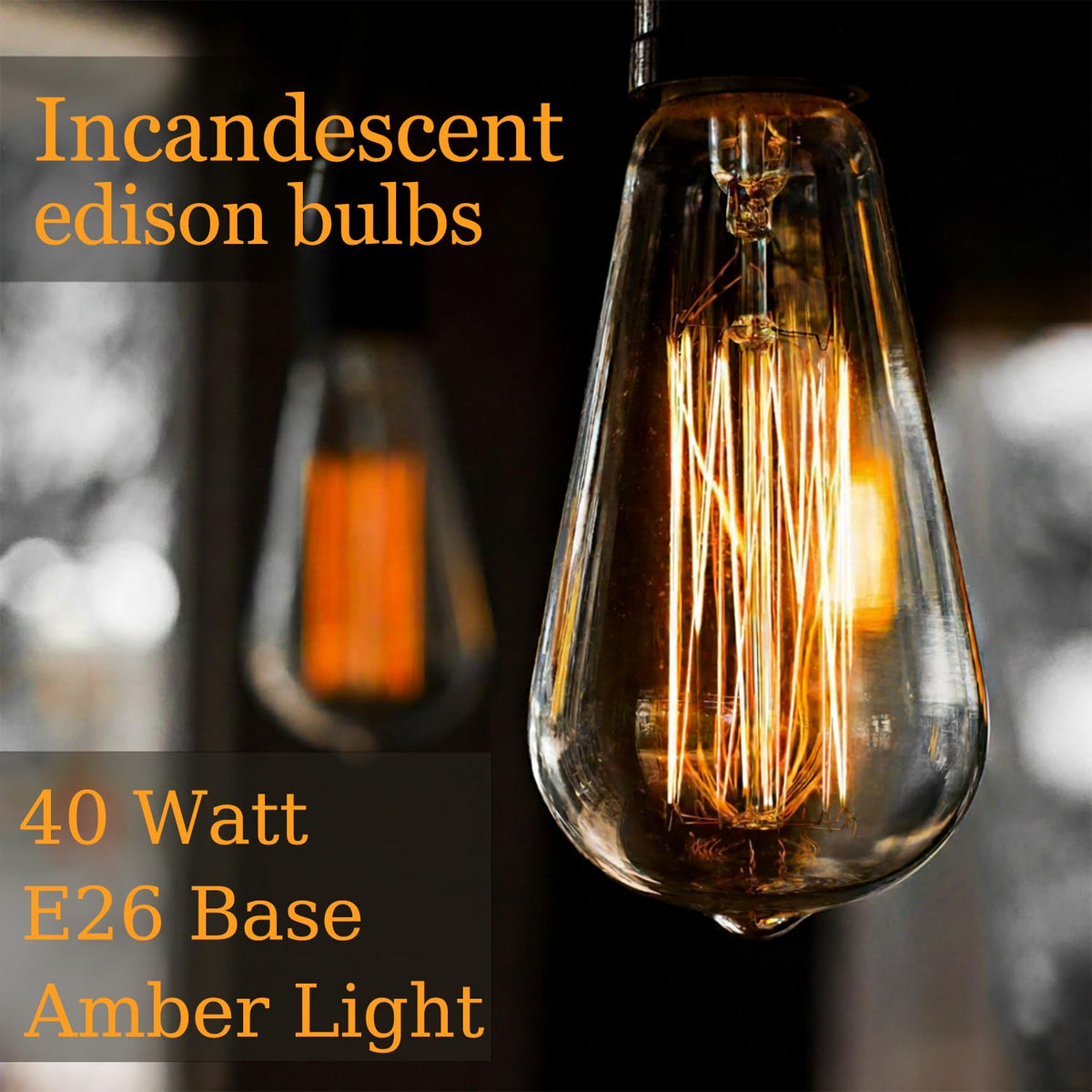 GOENDR 40W Edison bulb with 2700K warm glow for cozy spaces