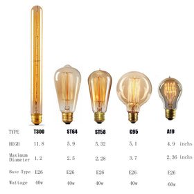 GOENDR four-pack Edison bulbs for consistent multi-fixture lighting