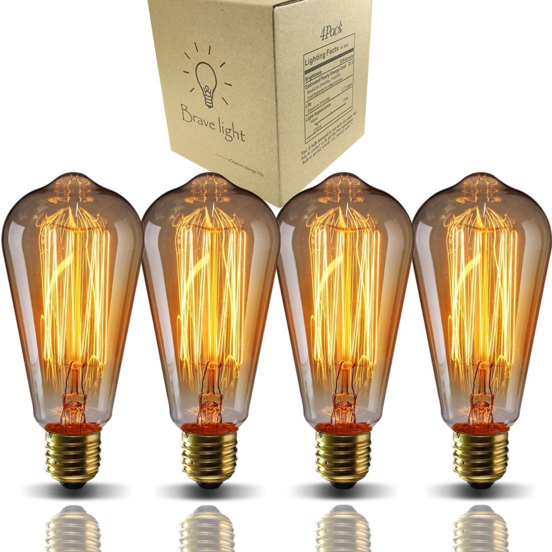 GOENDR ST64 vintage filament Edison bulb for warm ambient lighting