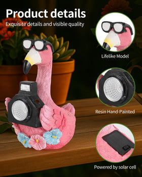 5.5-inch GoGnome flamingo statue for small outdoor spaces