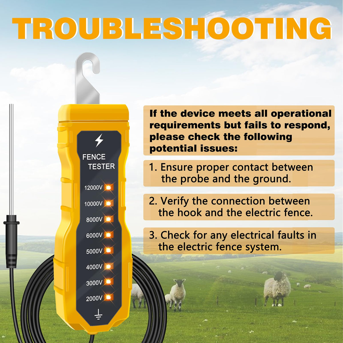 GOGONFLY portable fence tester fits in pocket.