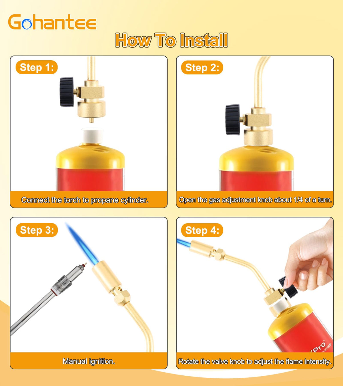 Gohantee torch with 360-degree rotation for flexible use