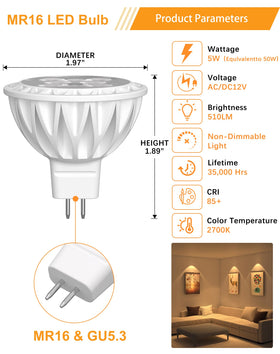 GOHDLAMP MR16 38-degree beam highlights art and features with precision