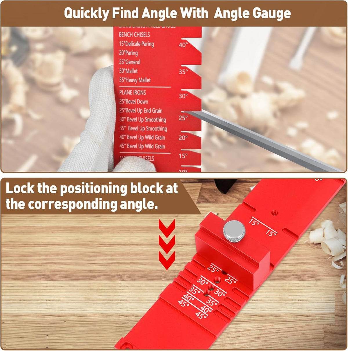 Gohelper Chisel Sharpening Jig dual-jaw clamp securing a blade during honing.