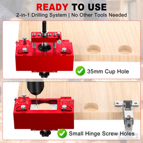 Gohelper hinge jig features a dual-axis stabilizer for steady, repeatable holes.