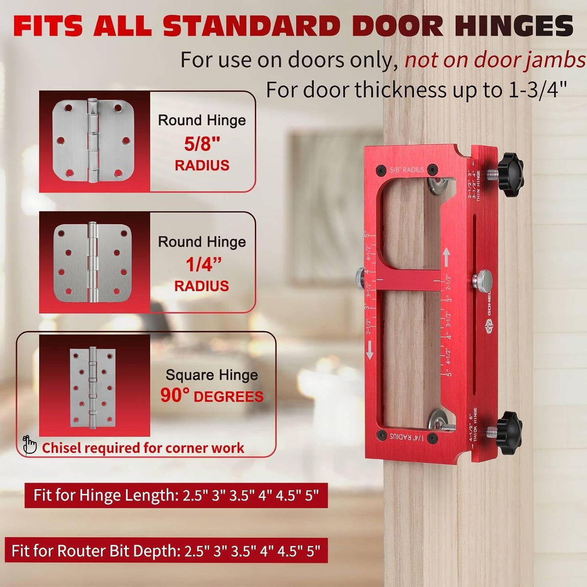 Gohelper lock and latch template for accurate backset alignment.