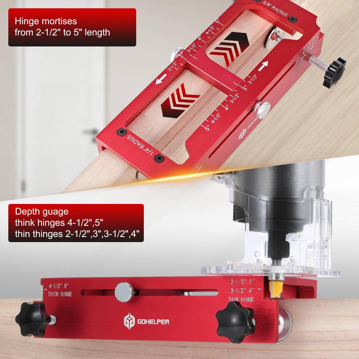 Gohelper silicone anti-skid pads help protect the door during setup.