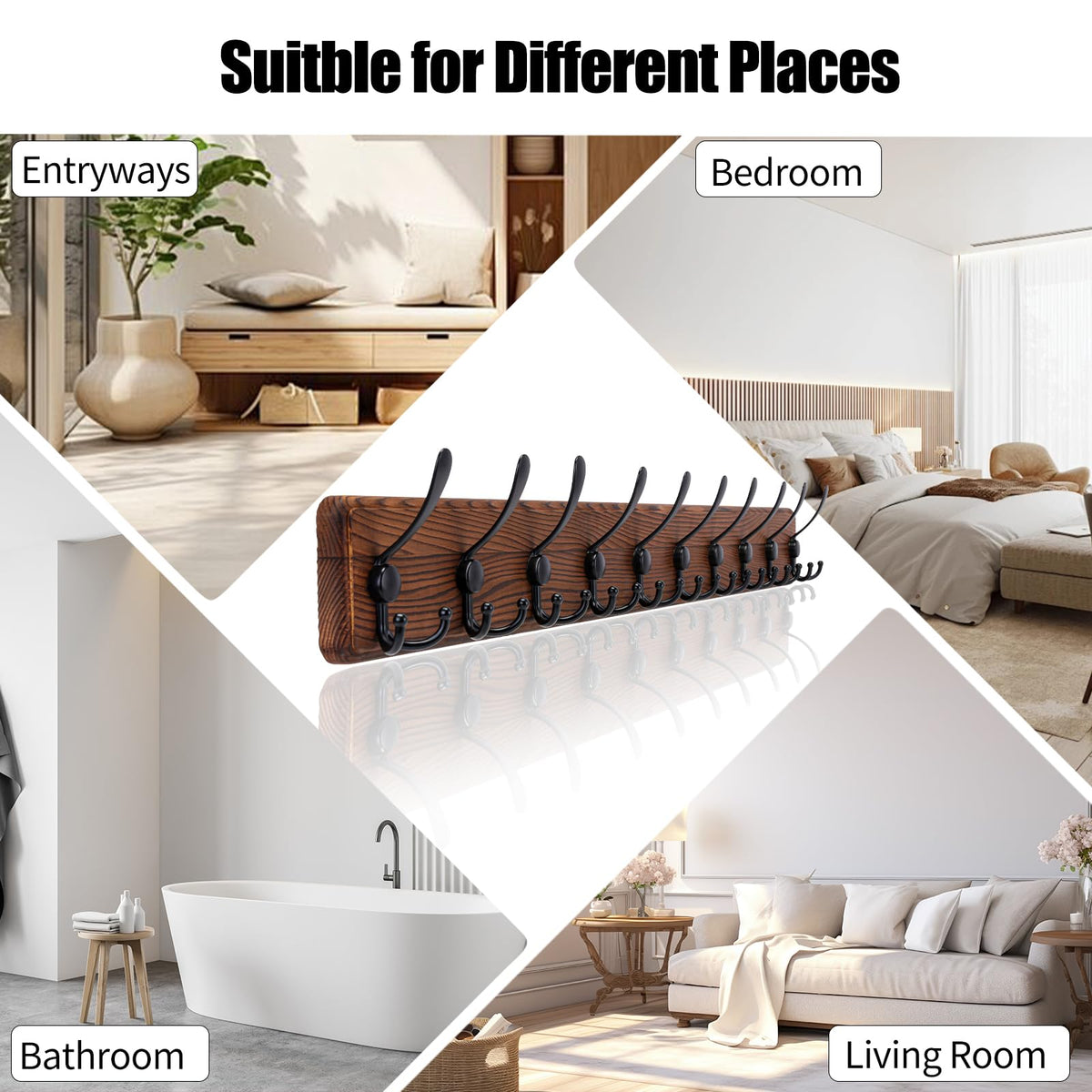 Gohiuo Rustic wood grain texture adds warm charm to any room.