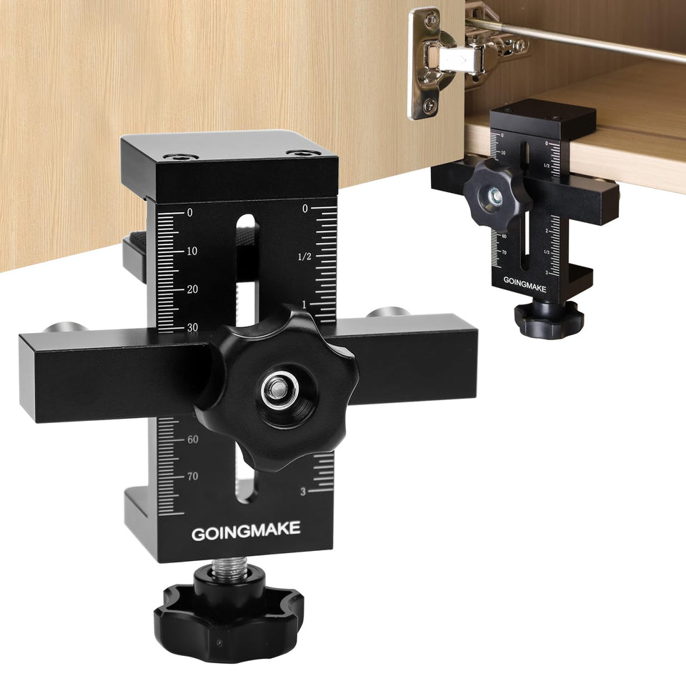 GoingMake cabinet door jig with quick edge positioner for precise door alignment.