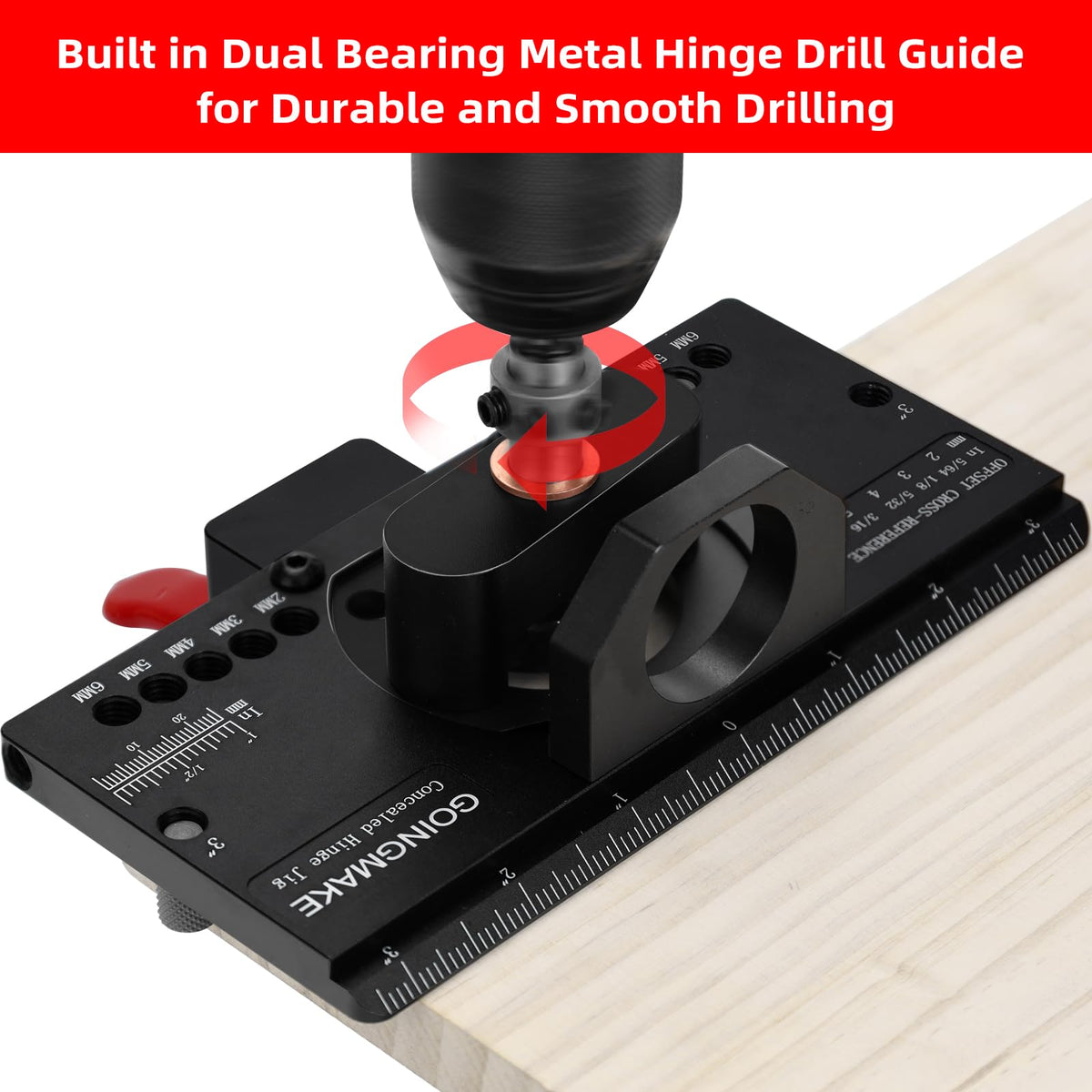 GoingMake 35mm carbide bit stays sharp for long hinge drilling.