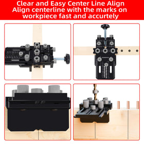GOINGMAKE dowel jig kit bushings provide durable 1/4, 3/8, 1/2 inch options