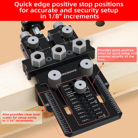 GOINGMAKE dowel jig kit extension rod simplifies spacing between holes