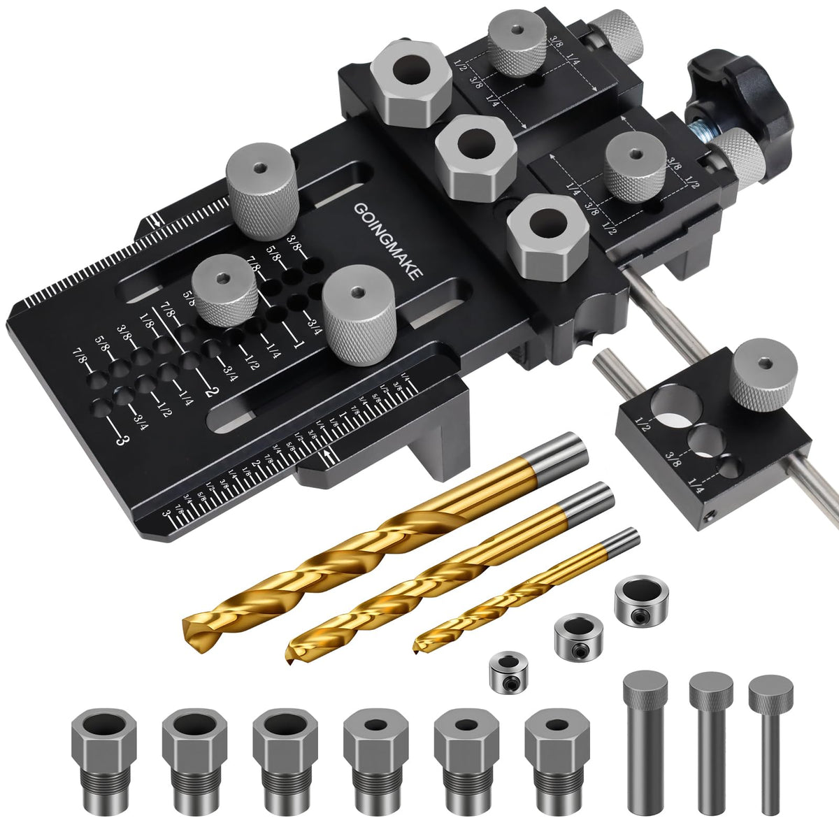GOINGMAKE dowel jig kit quick stop enables precise bore alignment