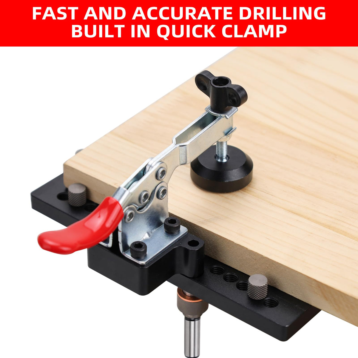 GoingMake hinge jig with quick clamp in action saves time.