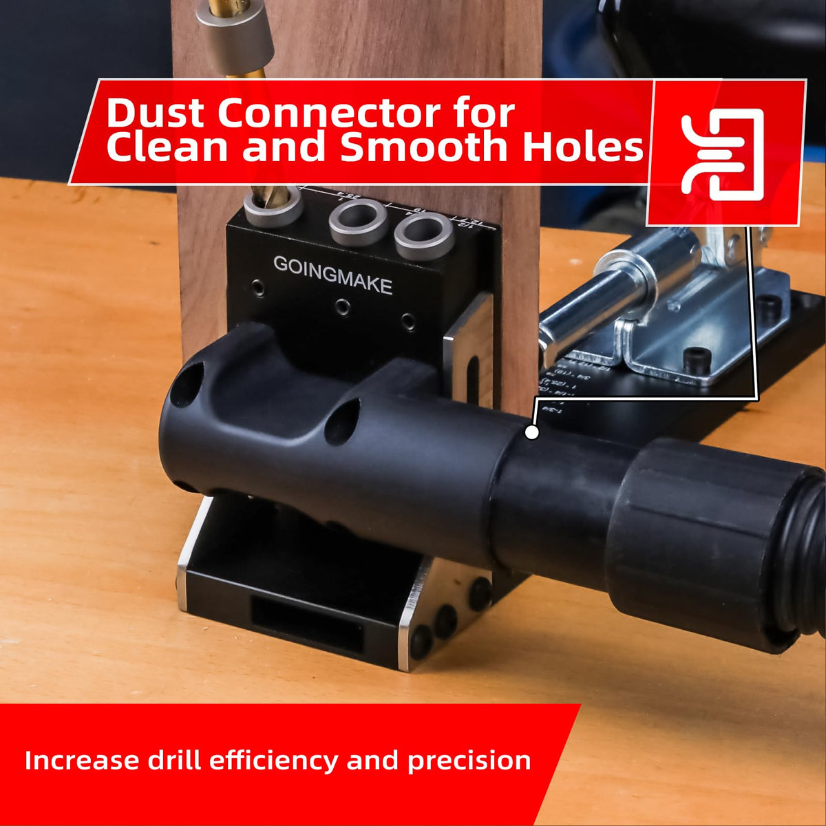 GOINGMAKE included accessory set saves setup time with bits, drivers, screws and plugs.