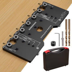 GOINGMAKE shelf pin jig in aluminum body delivers precise hole alignment for sturdy shelves.