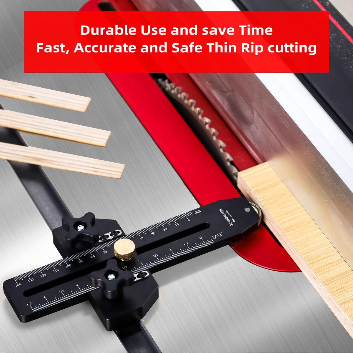 GOINGMAKE Essential jig for safer, accurate thin ripping workflows.