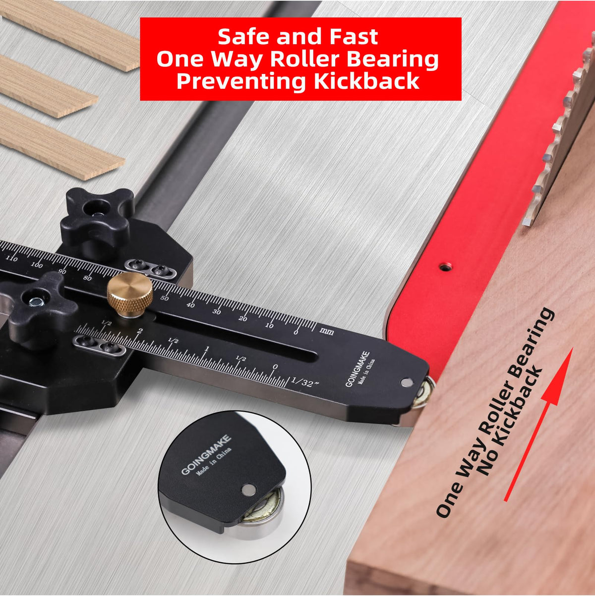 GOINGMAKE Zero-clearance design supports clean, accurate cuts.