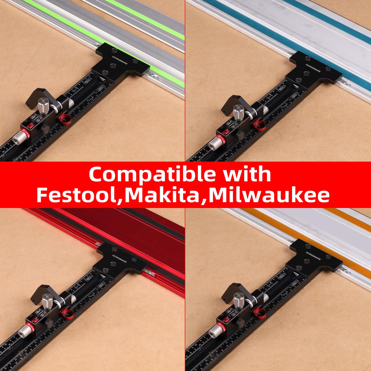 Goingmake track saw square integration assists square crosscuts with confidence.