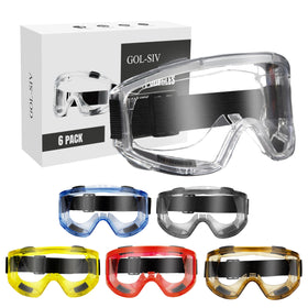 GOL-SIV 6-pack safety goggles set shown for versatile protective eyewear.