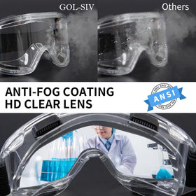 GOL-SIV anti-fog PVC lenses maintain clear vision in humidity.