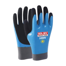 GOL-SIV 1000V electrician gloves in front view for safer electrical work.