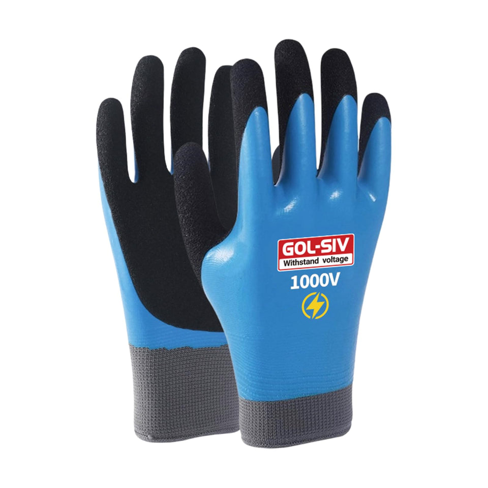 GOL-SIV 1000V electrician gloves in front view for safer electrical work.