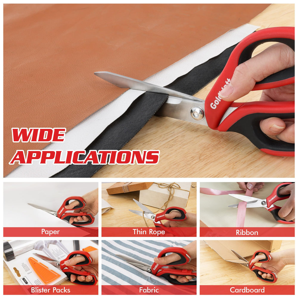 Goldblatt 10-inch scissors in use for longer, stable cuts