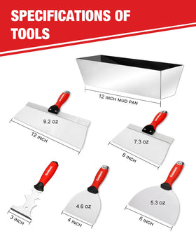 Goldblatt 12-inch taping knife for extended coverage and smooth finishes.