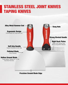 Goldblatt 4-inch flex joint knife with smooth edge for tight corners.