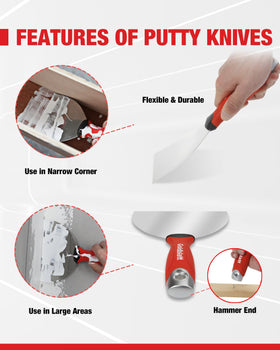 Goldblatt 8-inch taping knife ideal for fast, clean mud application.