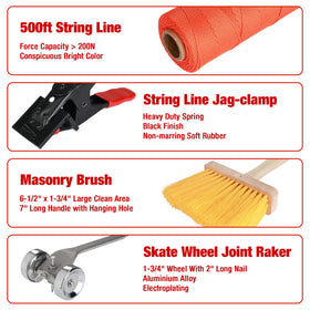 Goldblatt convex brick jointer for consistent reveals and even lines.