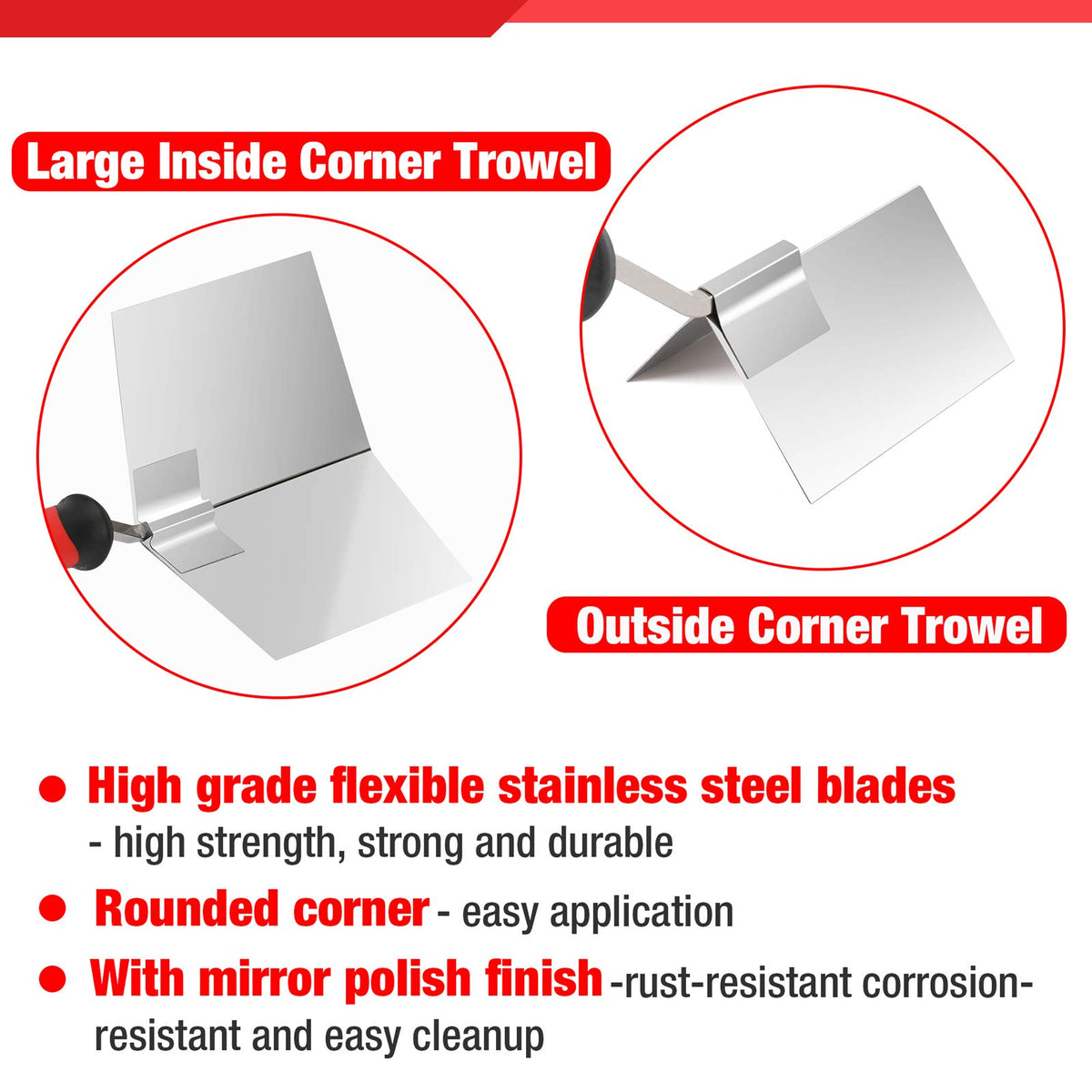 Goldblatt drywall corner tool with ergonomic handle for comfortable all-day use.