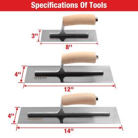 Goldblatt drywall trowel 12x4-inch for smooth plaster application