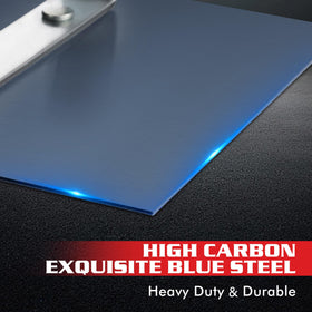 Goldblatt edger blade closeup highlights durable blue steel for longevity